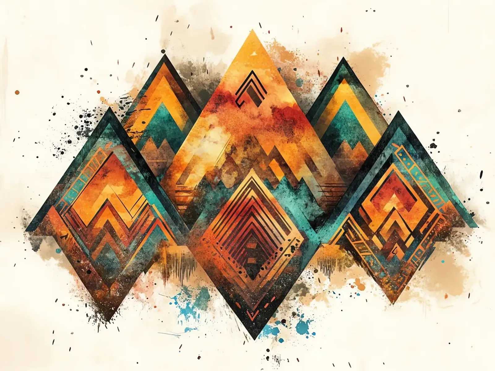 Ancestral Mountains poster with plastic frame by Théïa's Fantasia World