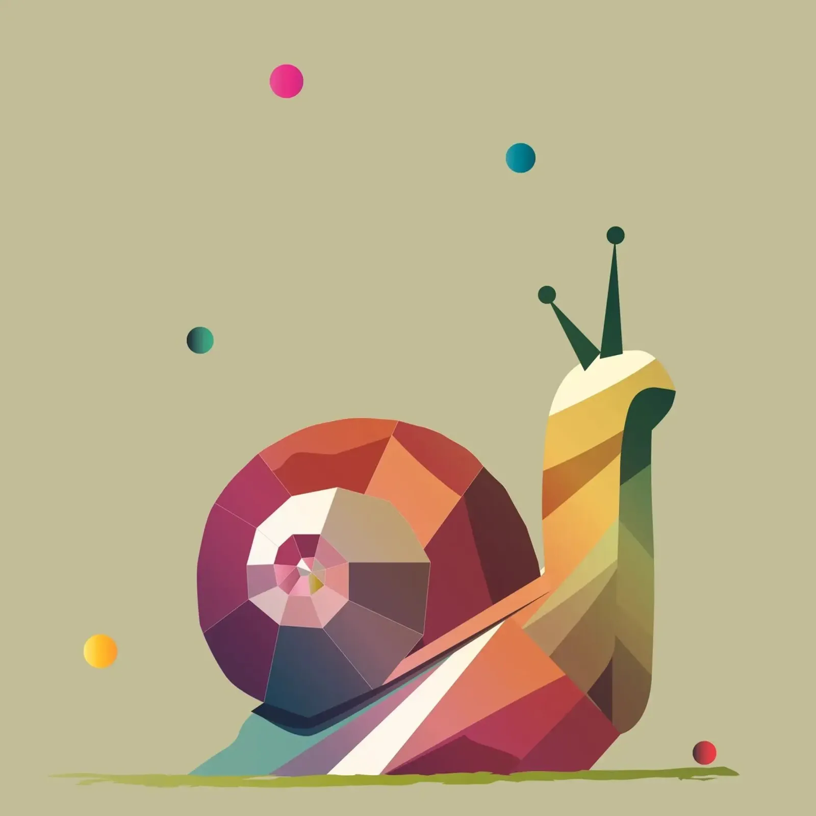 Colourful scroll in geometric style - cheerful colours canvas by namosh