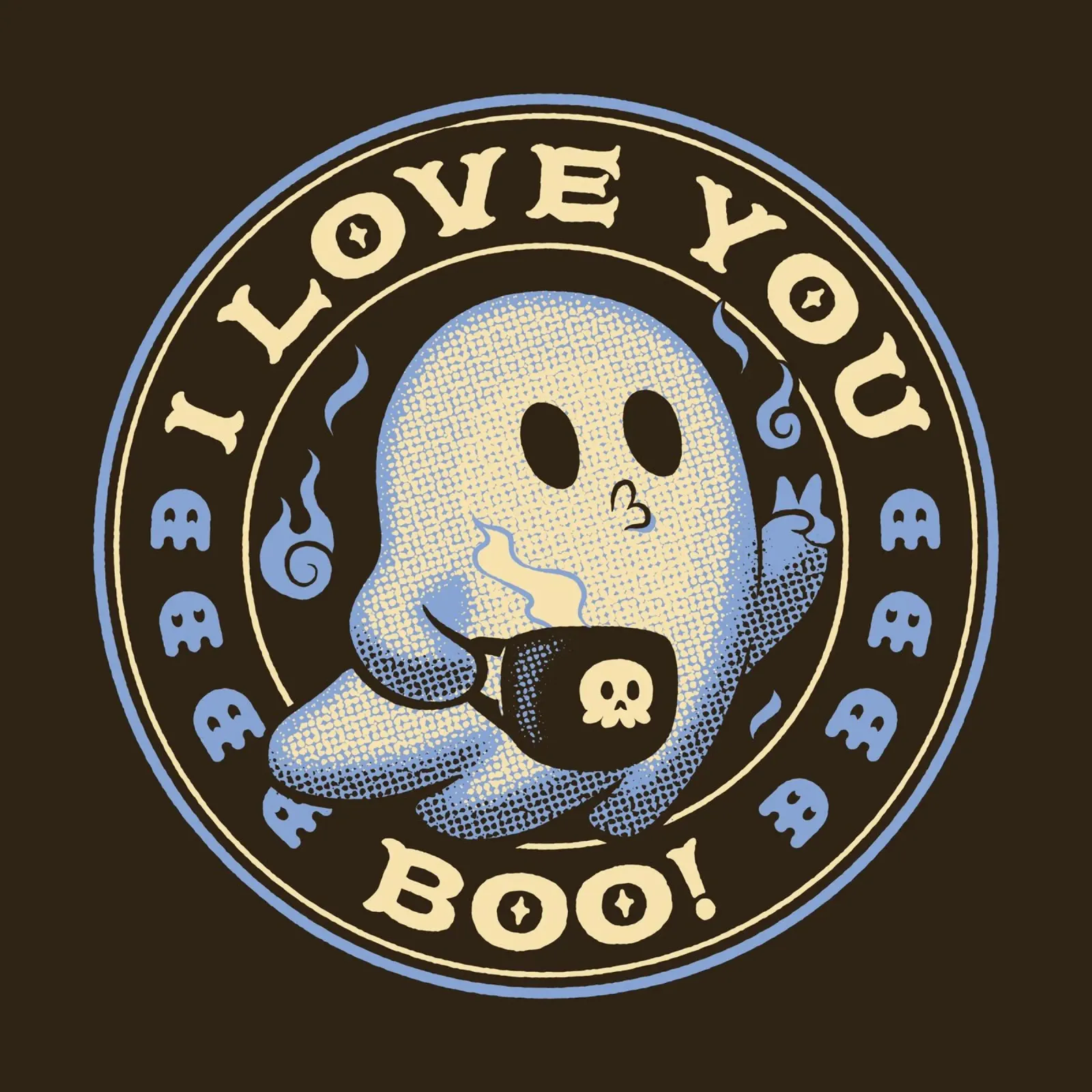 I Love You Boo Funny Ghost carta hahnemühle da Tobe Fonseca