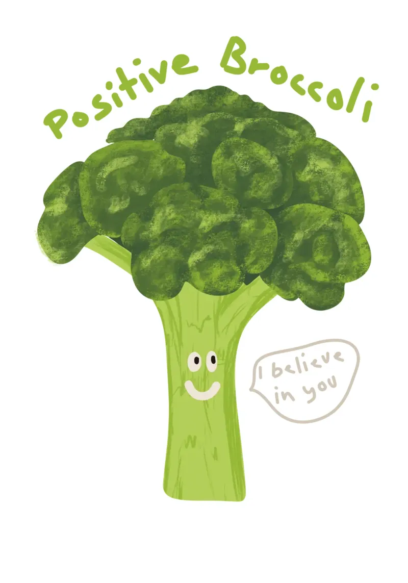 Positive Broccoli alu-dibond by Illustration Raissa Oltmanns
