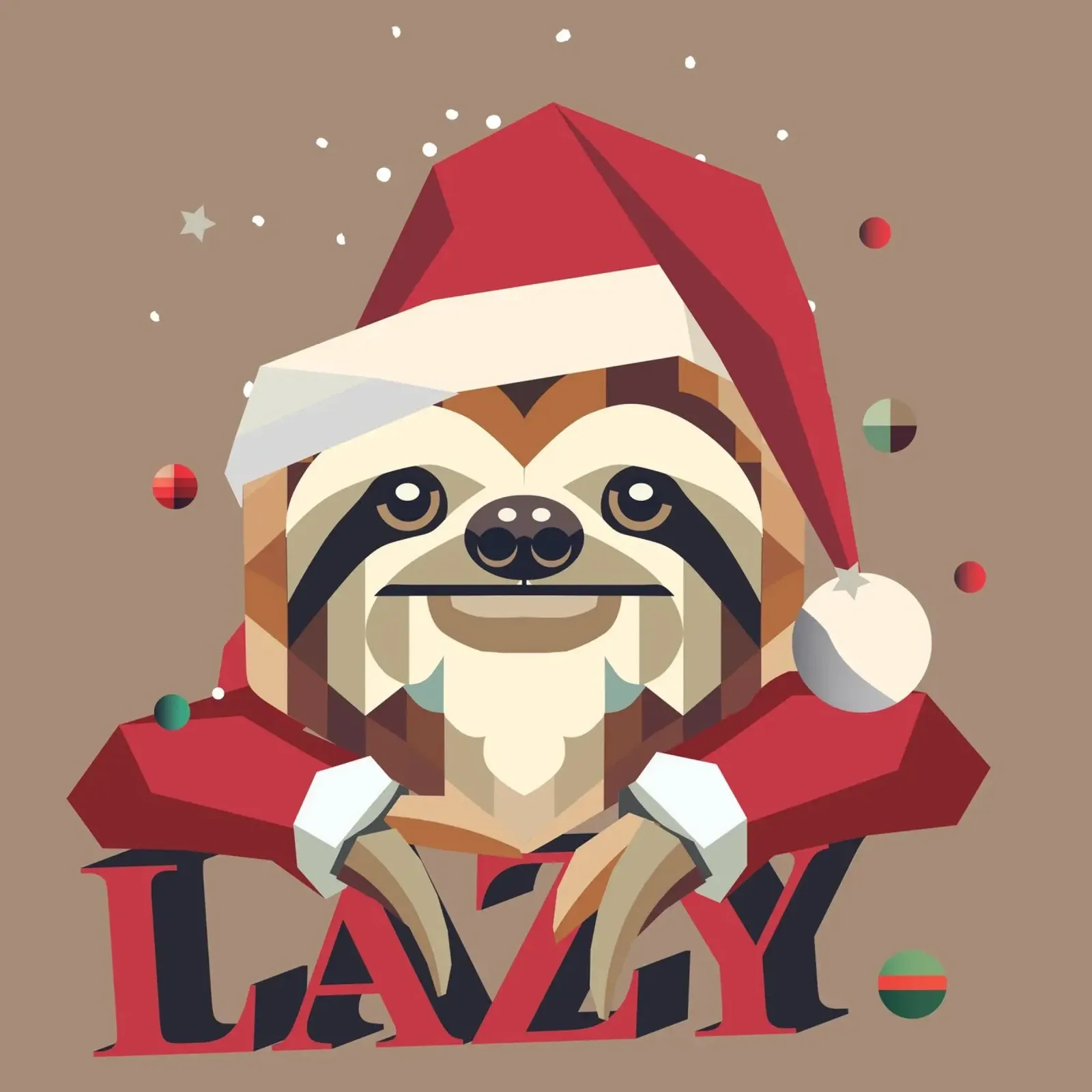 Cosy sloth in a Christmas look - humorous and festive hahnemühle by namosh