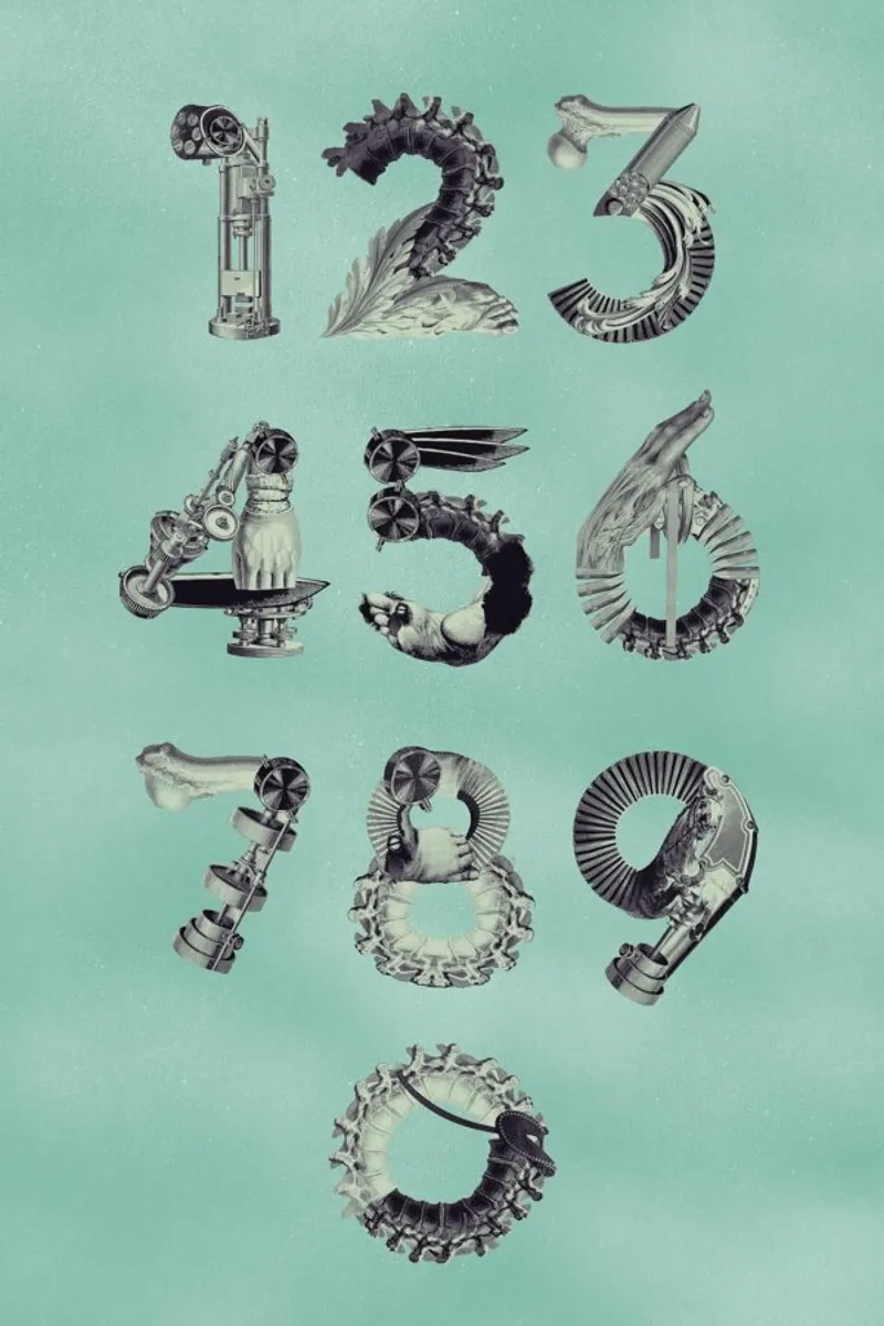 Steampunk Numbers 0-9 carta hahnemühle da Birgit Palma