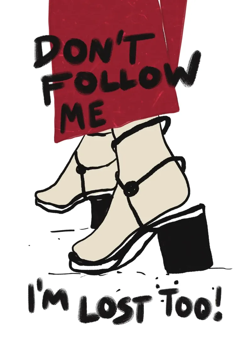 Don't follow me - I'm lost too carta hahnemühle da Illustration Raissa Oltmanns