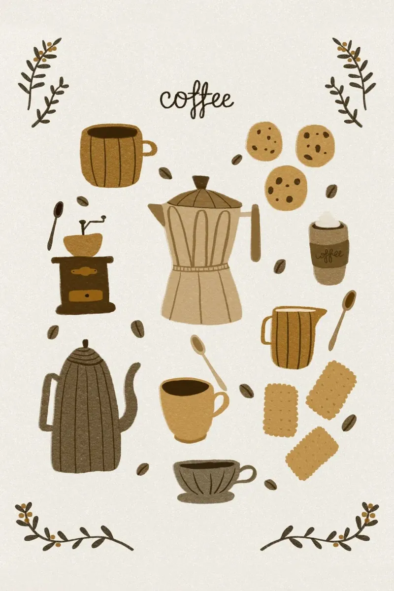 Monika Szczerbinska - Zeit für Kaffee poster con telaio in alluminio da The Artcircle
