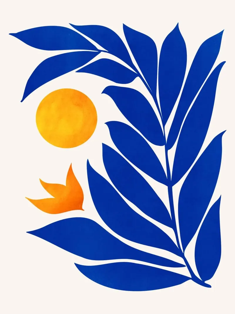 Kristian Gallagher - Foglia indaco poster con telaio in legno da The Artcircle