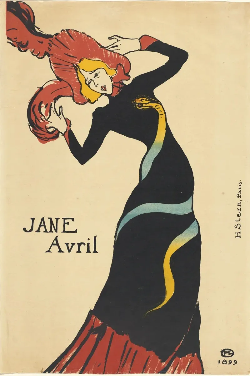 Henri de Toulouse-Lautrec - Jane Avril (1899) poster con telaio in alluminio da Timeless Artworks