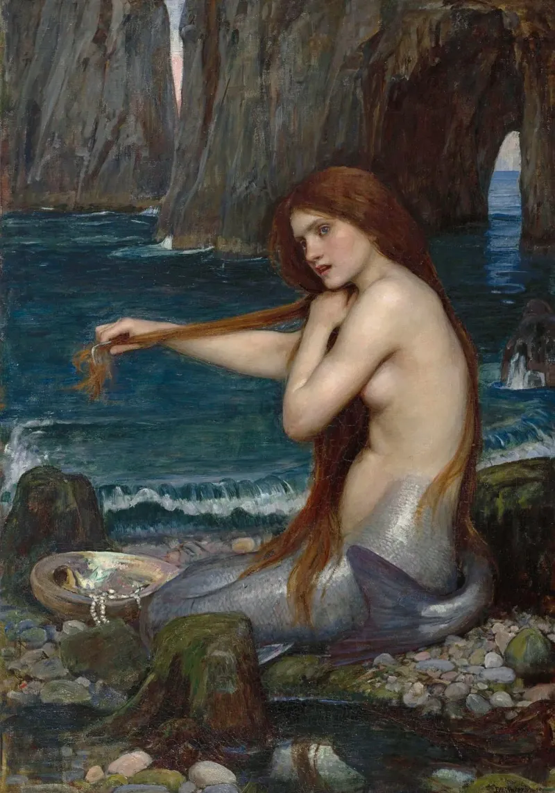John William Waterhouse - Una sirena (1900) pellicola backlit da Timeless Artworks
