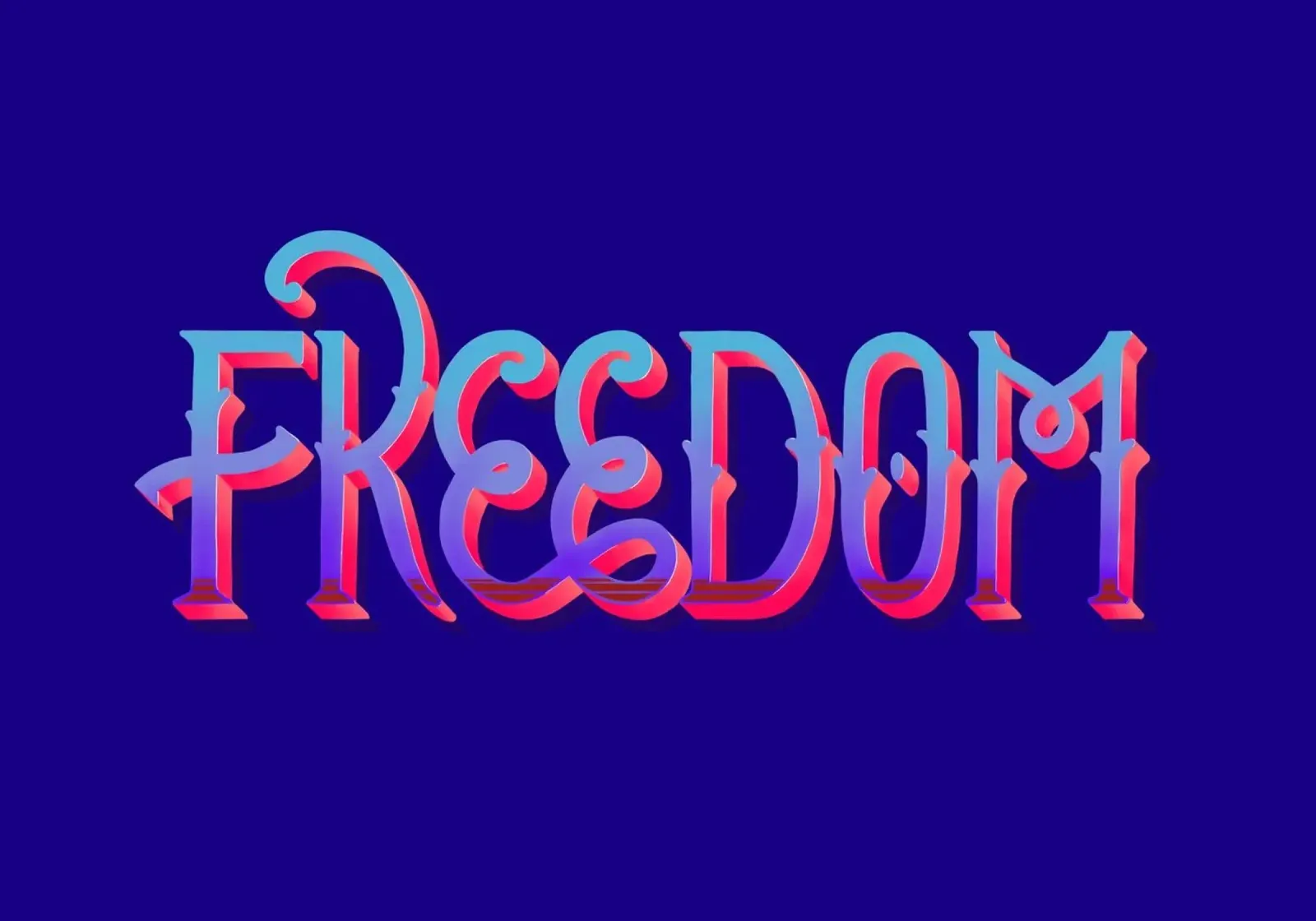 Freedom poster con telaio in alluminio da Glettering