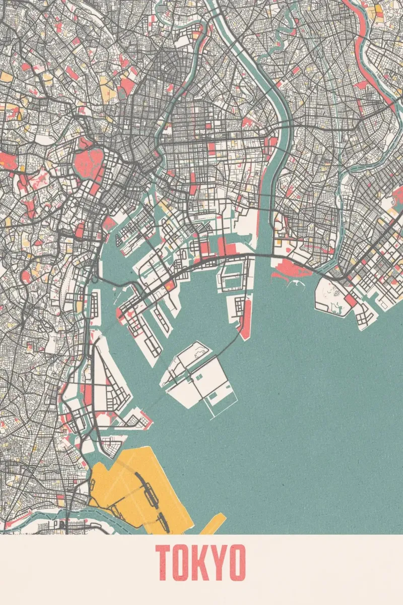Mappa della città di Tokio pellicola backlit da MOOODZART