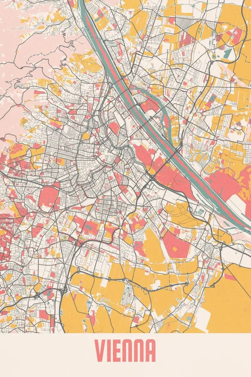 Wien Map Art Print Hahnemühle von MOOODZART