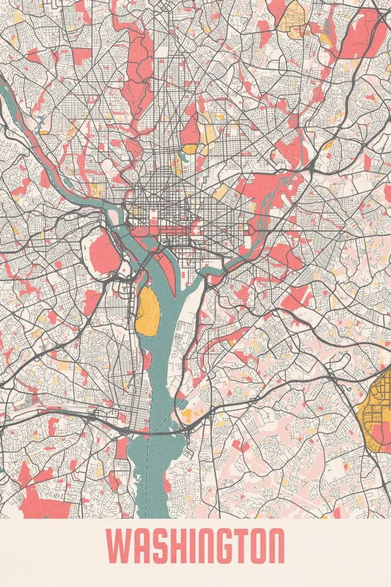 Washington DC Map poster da MOOODZART