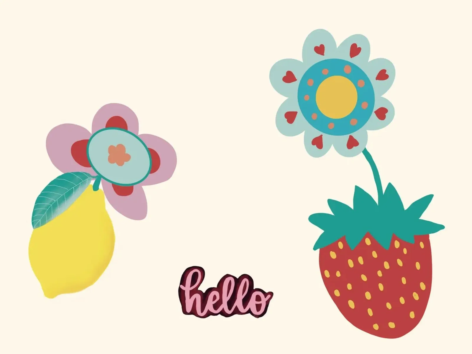 Juicyfruit hello tela con Cornice a cassetta da Miris bunte Modewelt