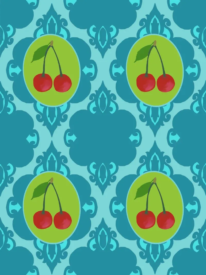 Kirschretro Wallpaper poster da Miris bunte Modewelt
