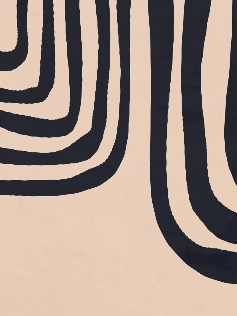 Minimalist line pattern black and beige design art hahnemühle by Whole©