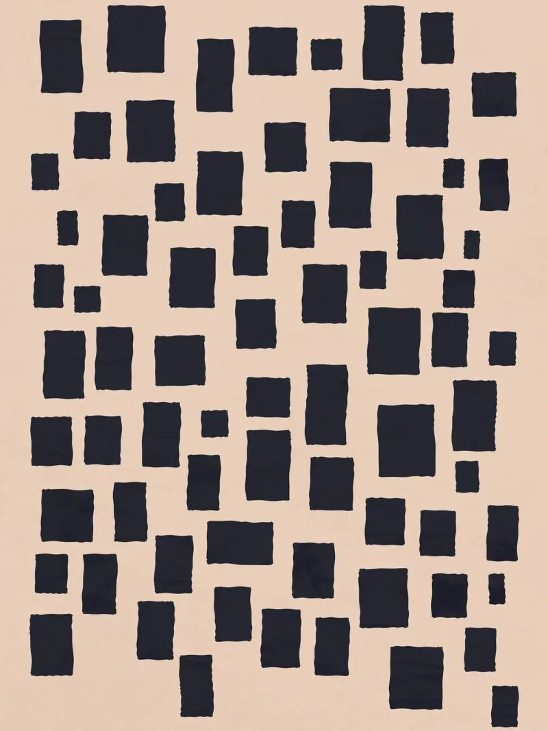 Abstract black and beige square pattern design art hahnemühle by Whole©