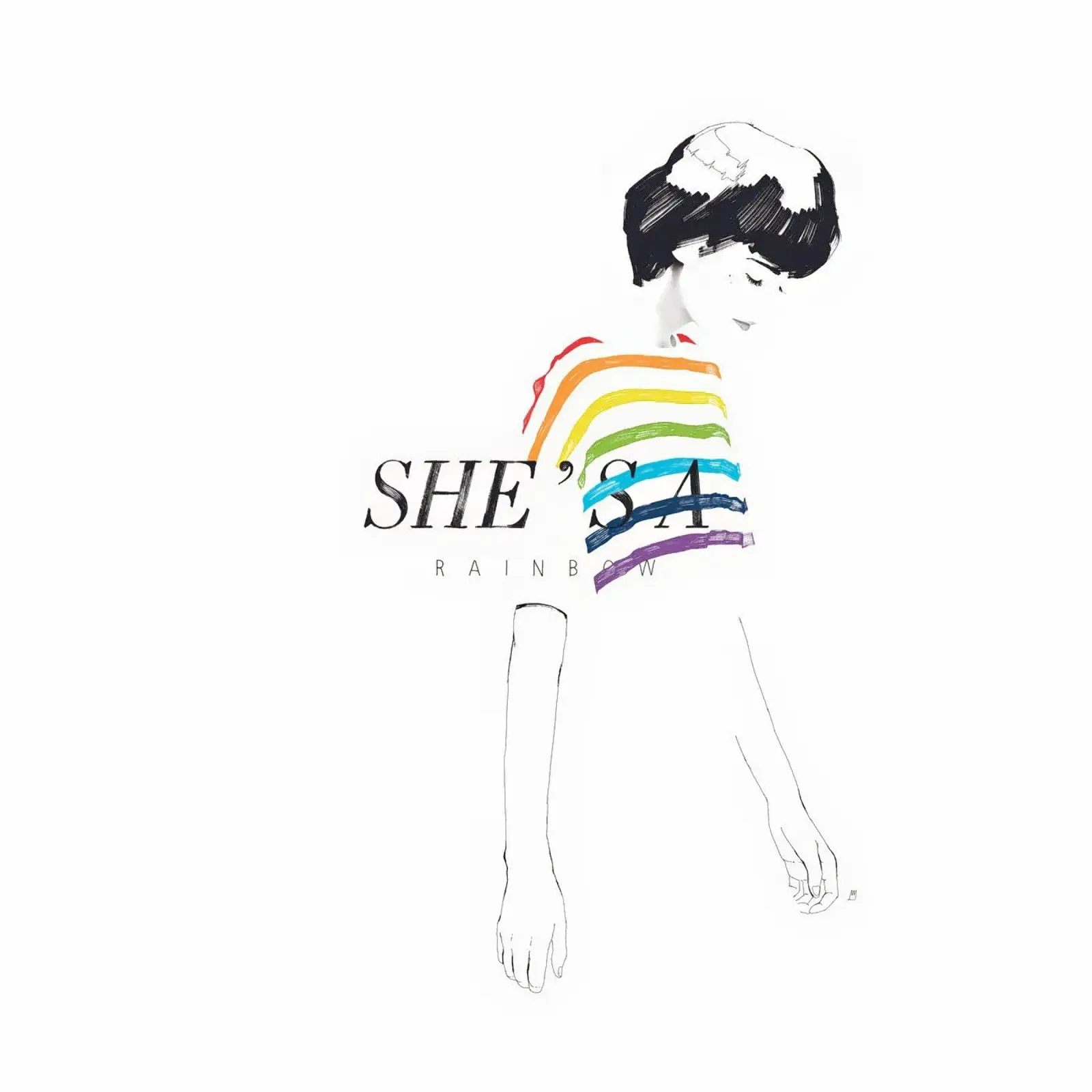 She's A Rainbow poster con telaio in plastica da Manuel Rebollo