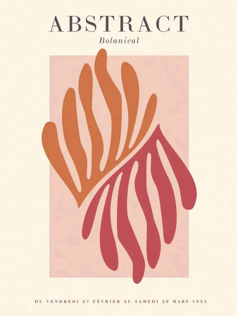 Botanical abstraction - Stylish colours and shapes poster with aluminum frame by Whole©