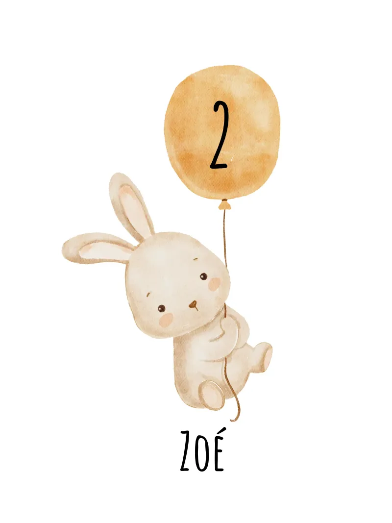 Häschen mit Ballon poster con telaio in plastica da Ohkimiko