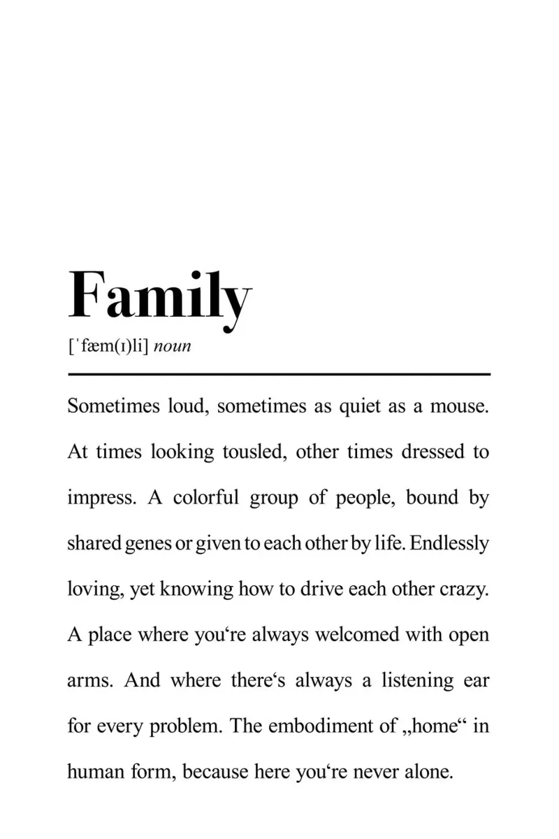 Family Definition poster with wooden frame by Pulse of Art