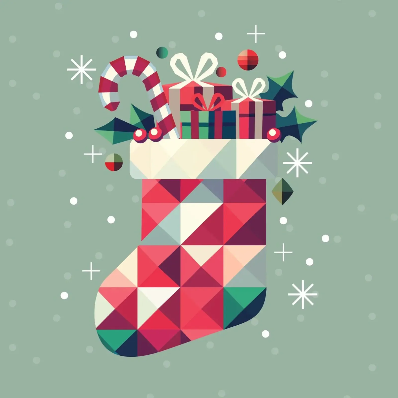 Un bas de Noël coloré rempli de cadeaux - Une joie festive poster de namosh