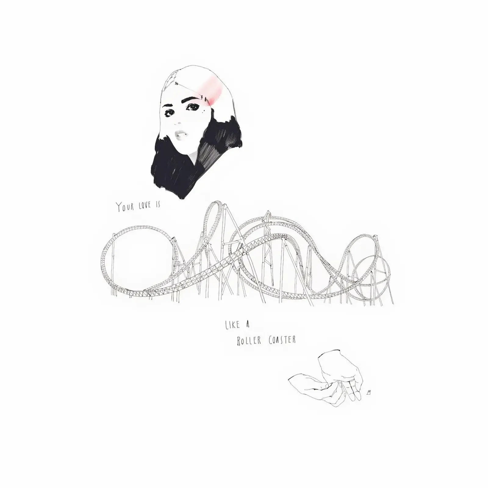 Your Love Is Like A Roller Coaster poster met houten frame van Manuel Rebollo