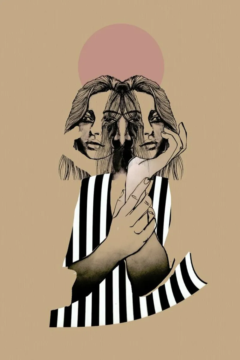 Stripes 1 poster con telaio in legno da Agnes KR Patience