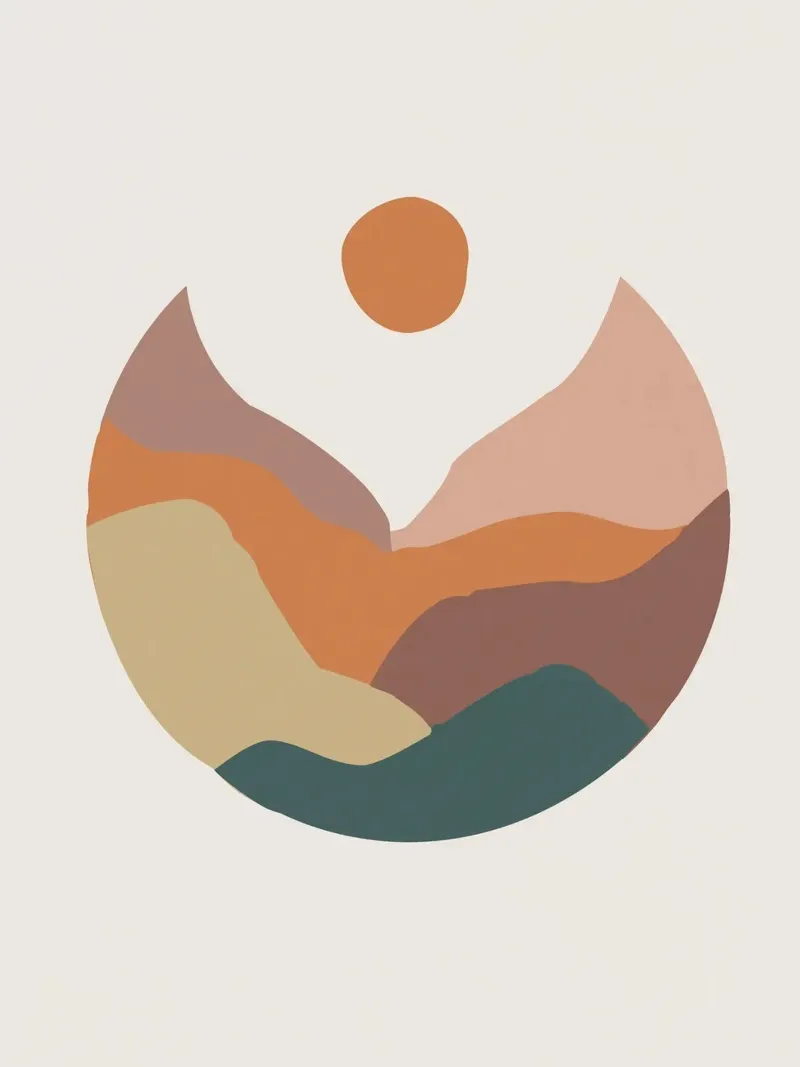 Abstract mountain landscape - Modern nature art canvas by Whole©