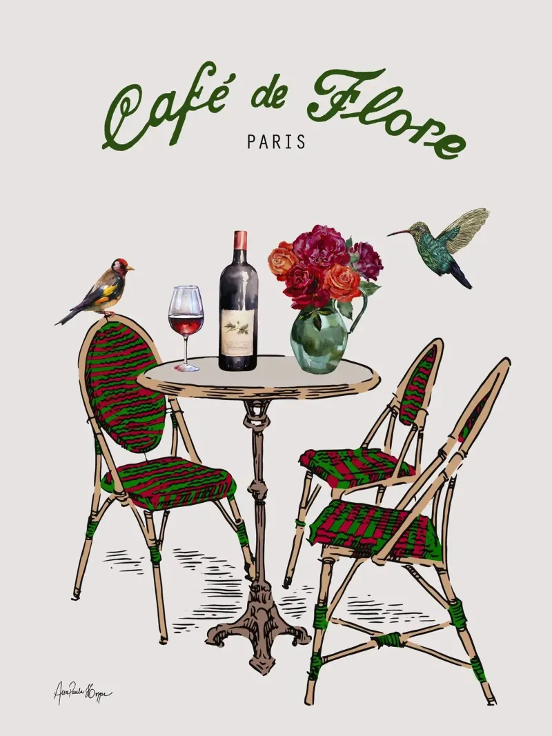 Wine time in Café de Flore carta hahnemühle da Ana Paula Hoppe