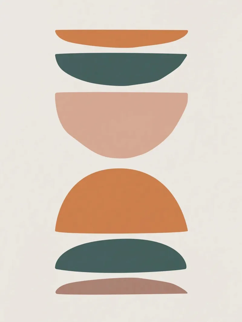 Abstract balance - Minimalist forms canvas by Whole©