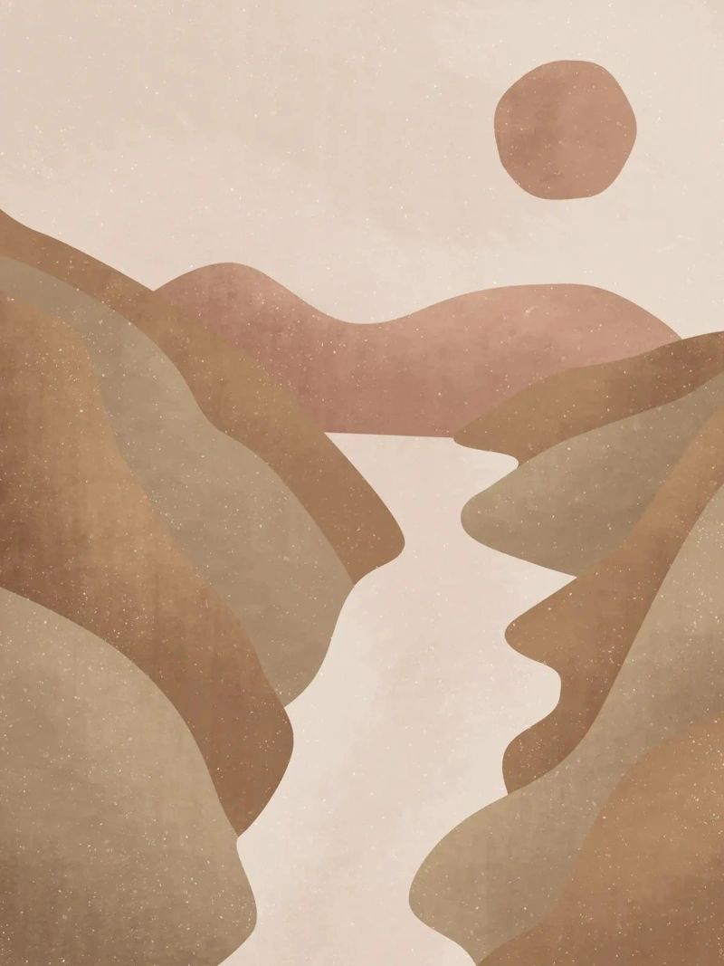Abstrakte Wüstenlandschaft in Erdtönen – Minimalistisch Poster von Whole©