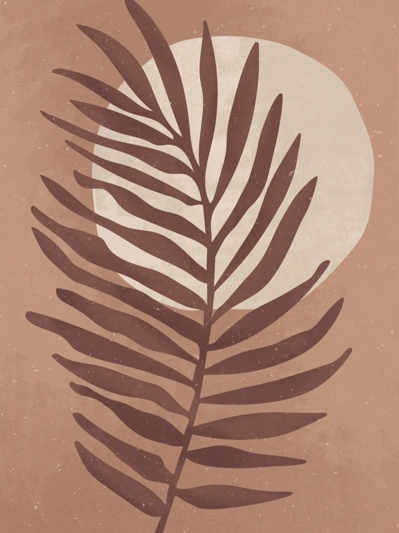 "Palmenblatt in warmen Erdtönen – Natur & Minimalismus" Poster von Whole©
