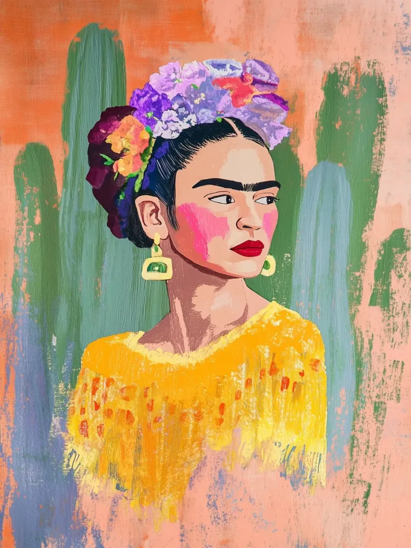 Kahlo e i cactus pellicola backlit da Carinaprint