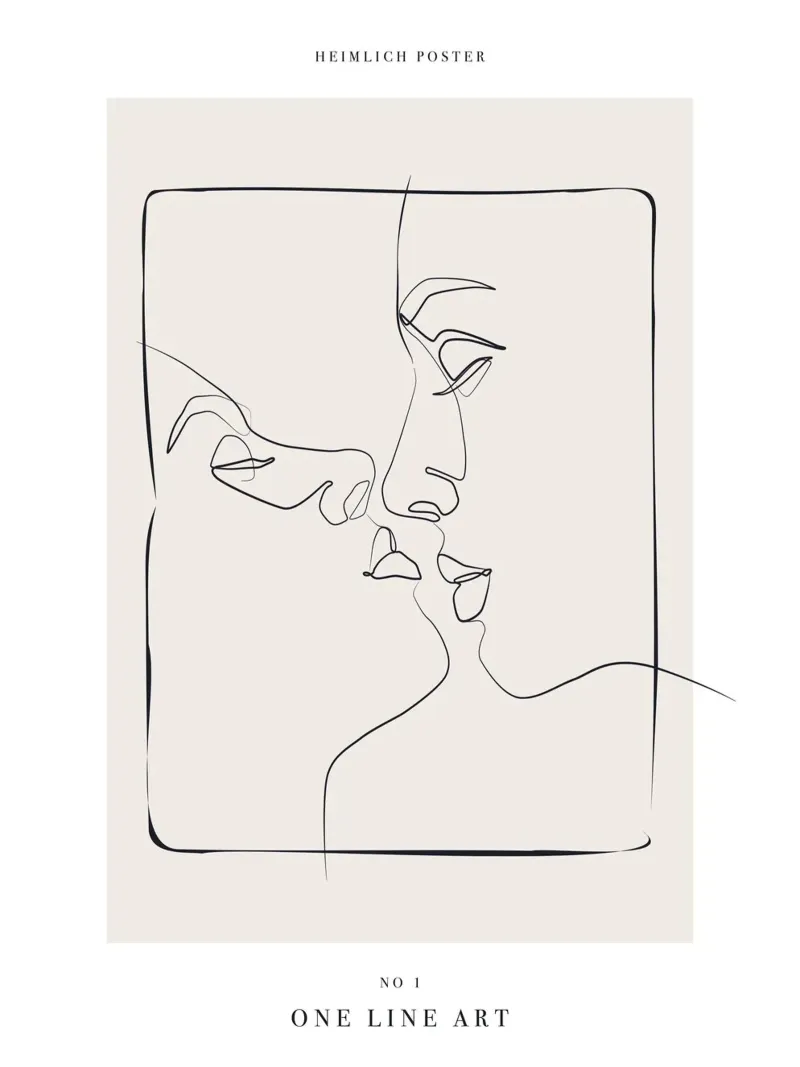 Minimalist line art pair - Elegant design canvas by Whole©