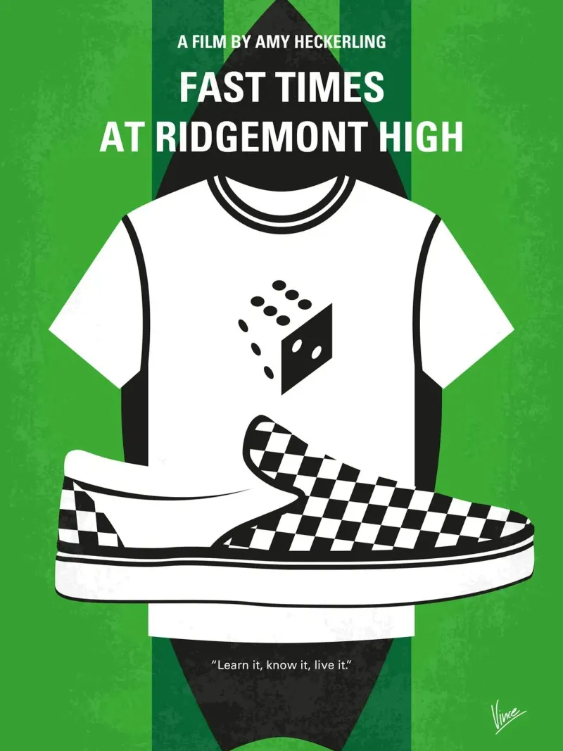 No946 My Fast Times at Ridgemont High minimal movie poster poster con marco de plástico de Chungkong