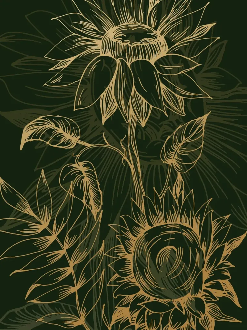 Sunflowers poster con telaio in legno da Artsy Bessy
