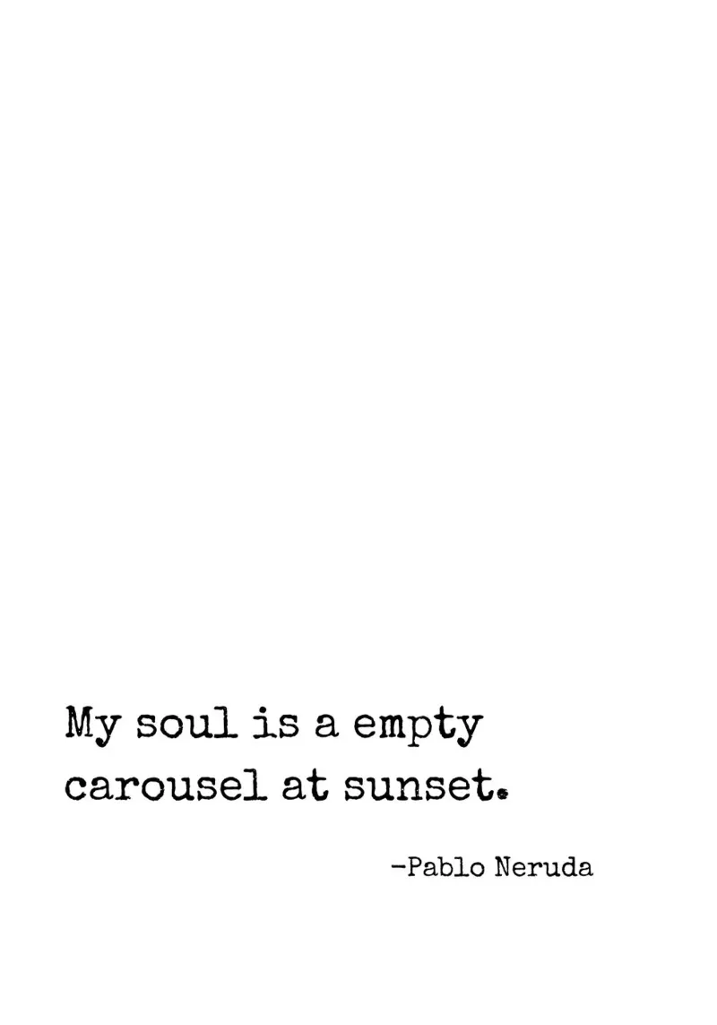 My soul is a empty carousel at sunset quote poster with aluminum frame by Paigaam Studio