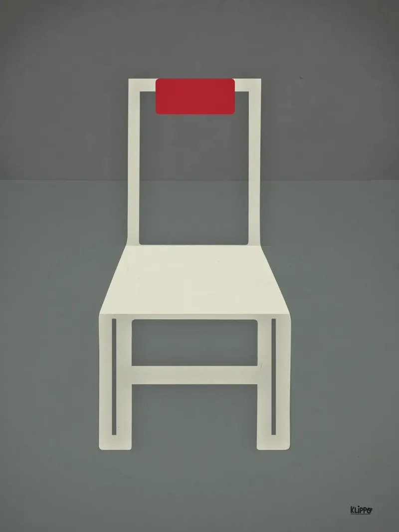 Minimal - Sedia bianca carta hahnemühle da Spunk