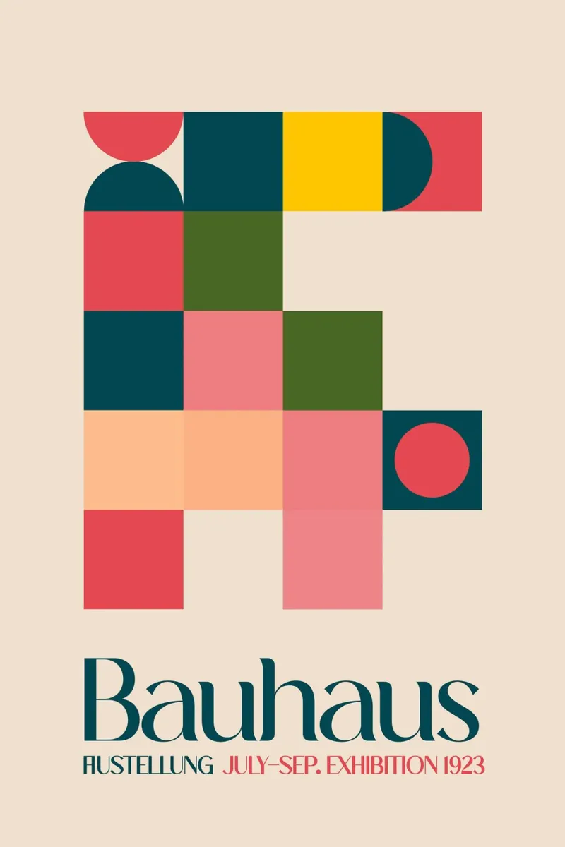 Emel Tunaboylu - Mostra Bauhaus 1923 Geometrico poster con telaio in plastica da The Artcircle