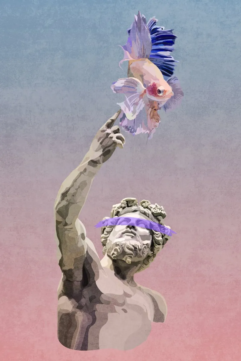 Emel Tunaboylu - Sogno di statua poster con telaio in legno da The Artcircle