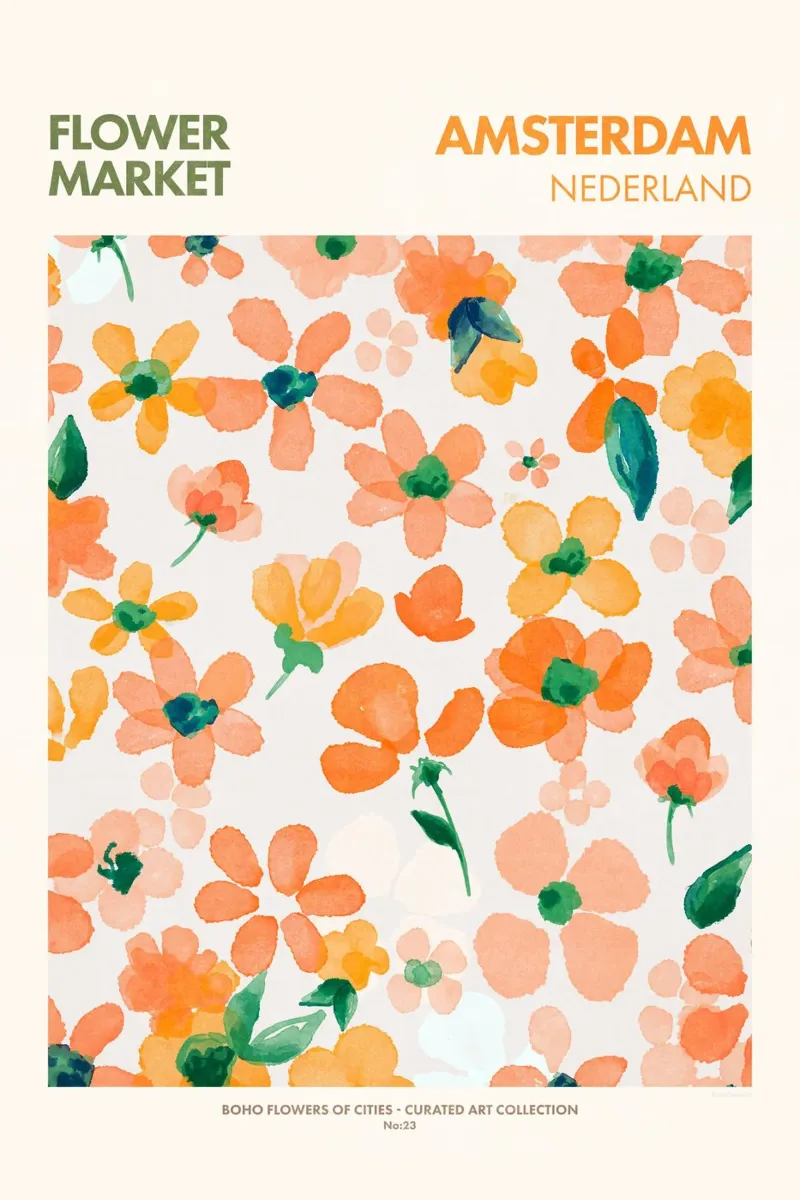 Emel Tunaboylu - Mercato dei fiori di Amsterdam poster da The Artcircle