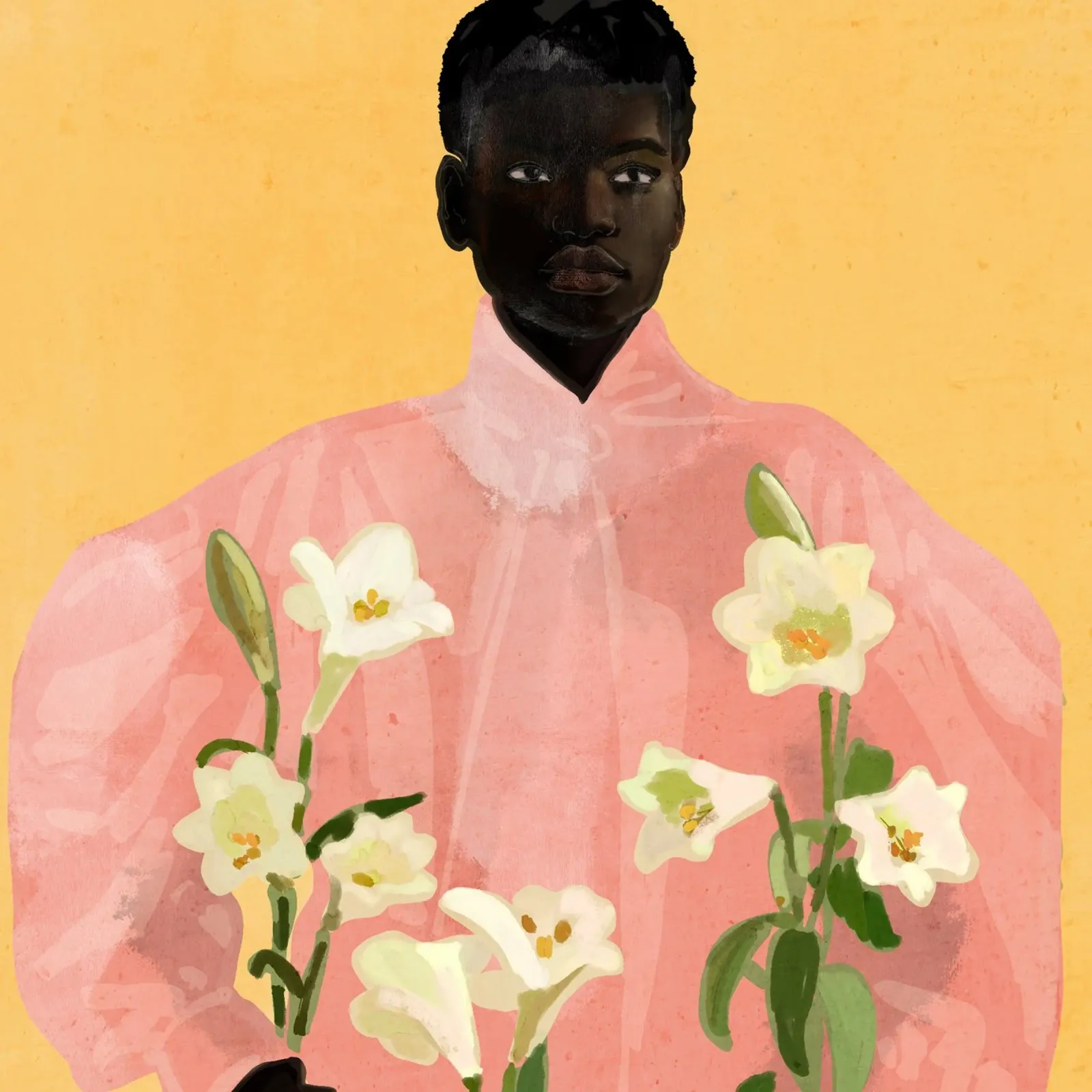 Ragazza con fiori in mano 2 plexiglass da ThingDesign