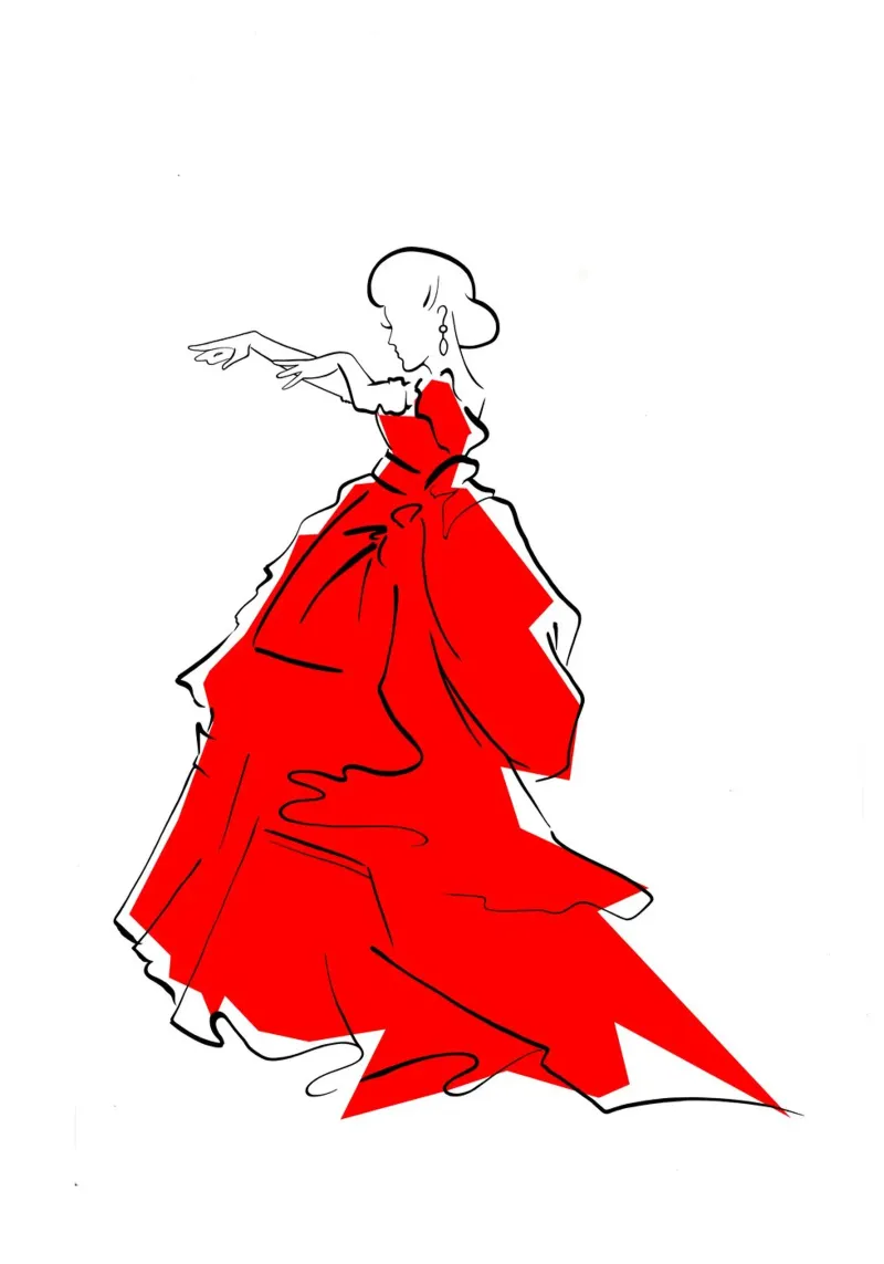 Red dress acrylic glass by Kate Westworth