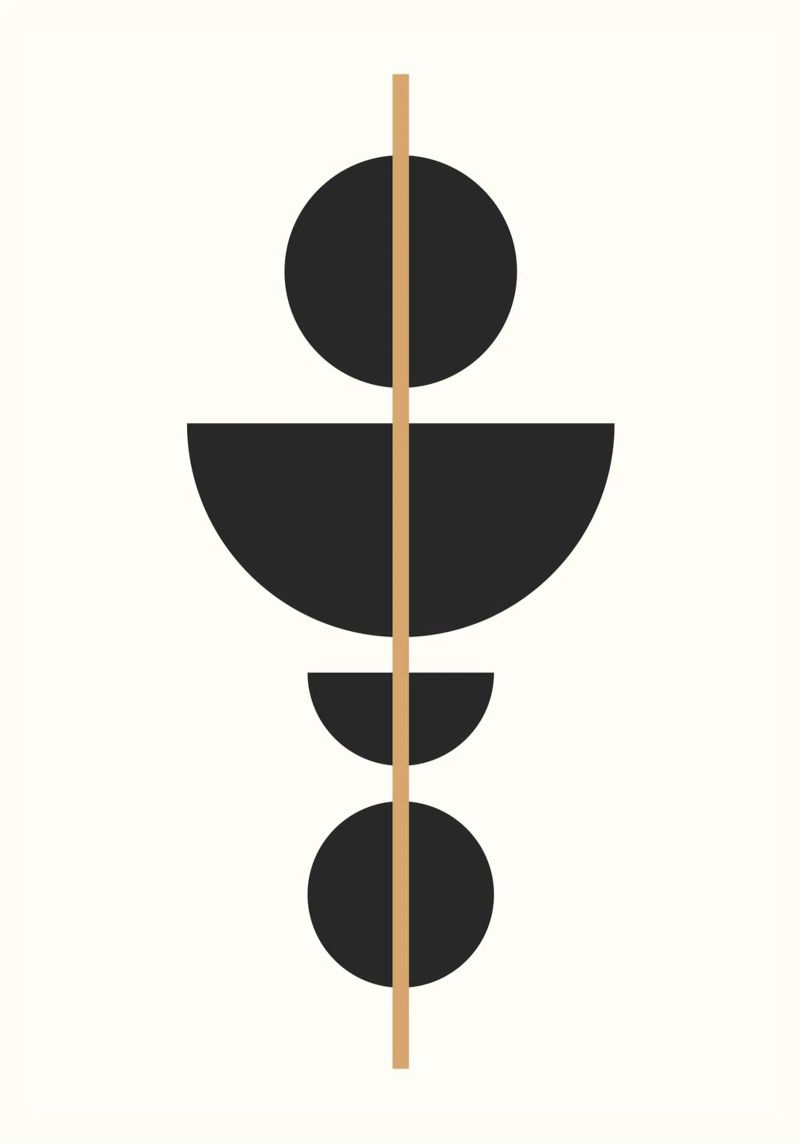 Abstrait Boho mid century Motif 05 poster de Paigaam Studio