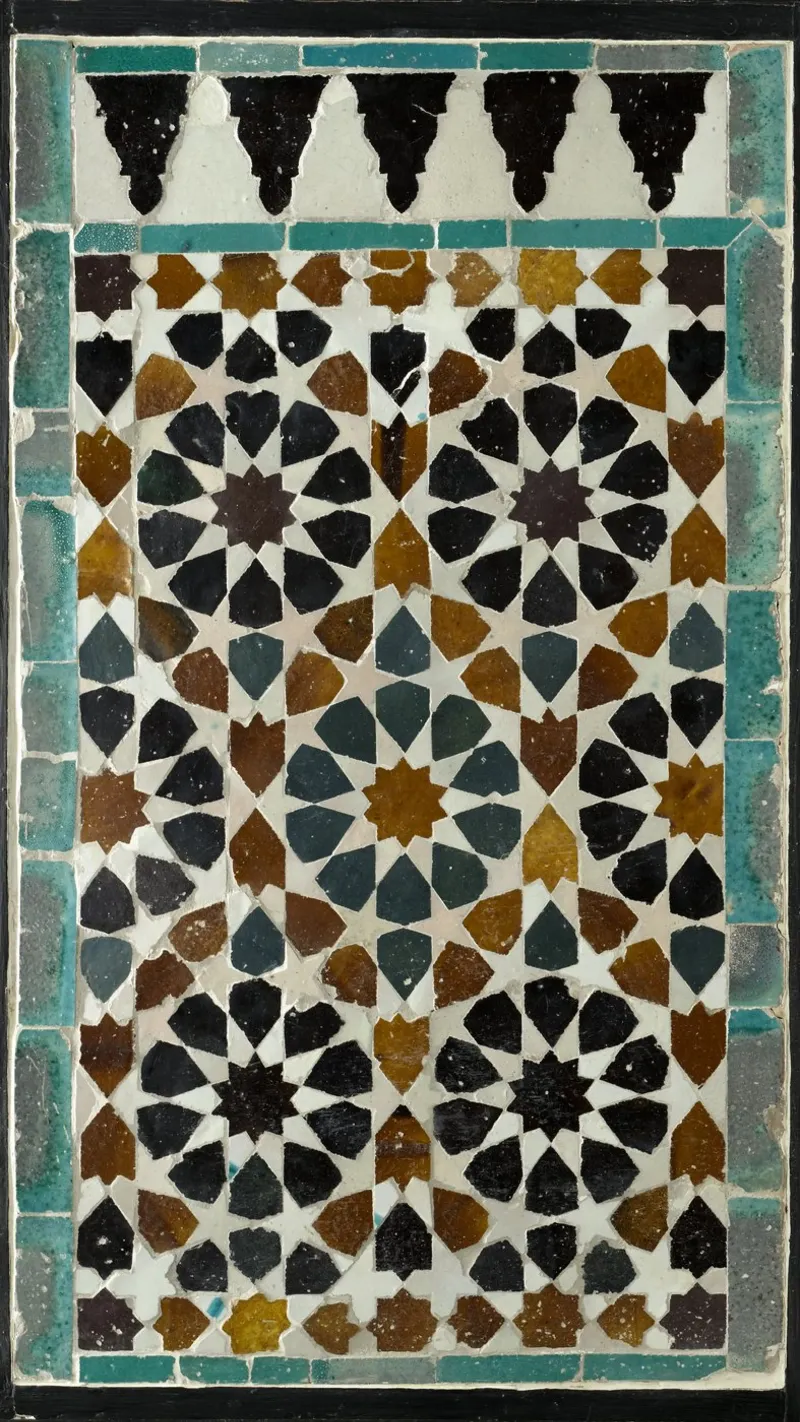 Mosaico di faience (Granada, Spagna) 14° secolo pellicola backlit da ARTOTHEK