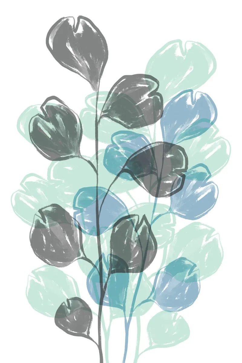 Foglie piatte blu poster da Martina