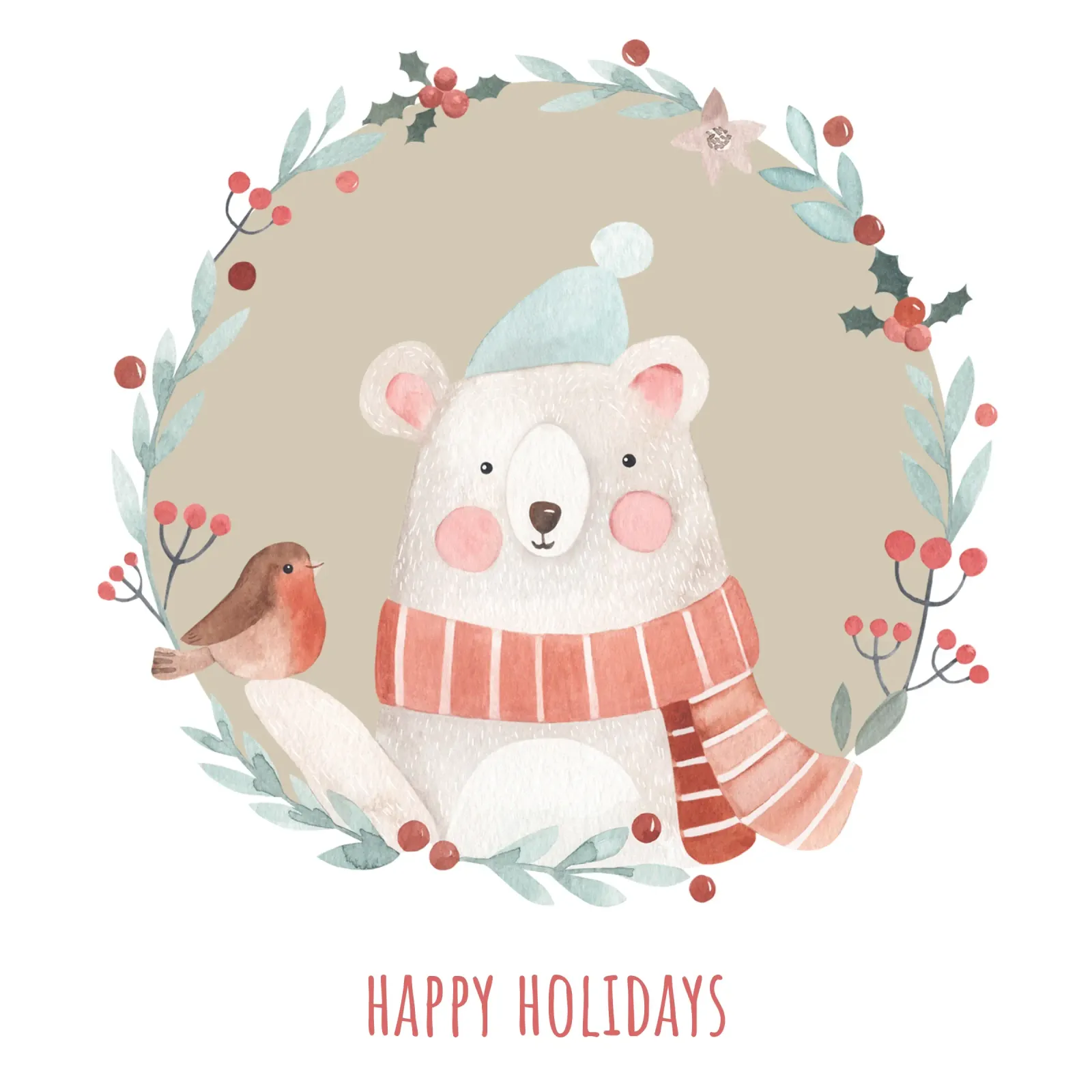 Happy holidays canvas met Baklijst van Sabrina Ziegenhorn
