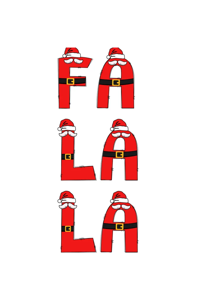 Fa la la Christmas pellicola backlit da Shark Printables