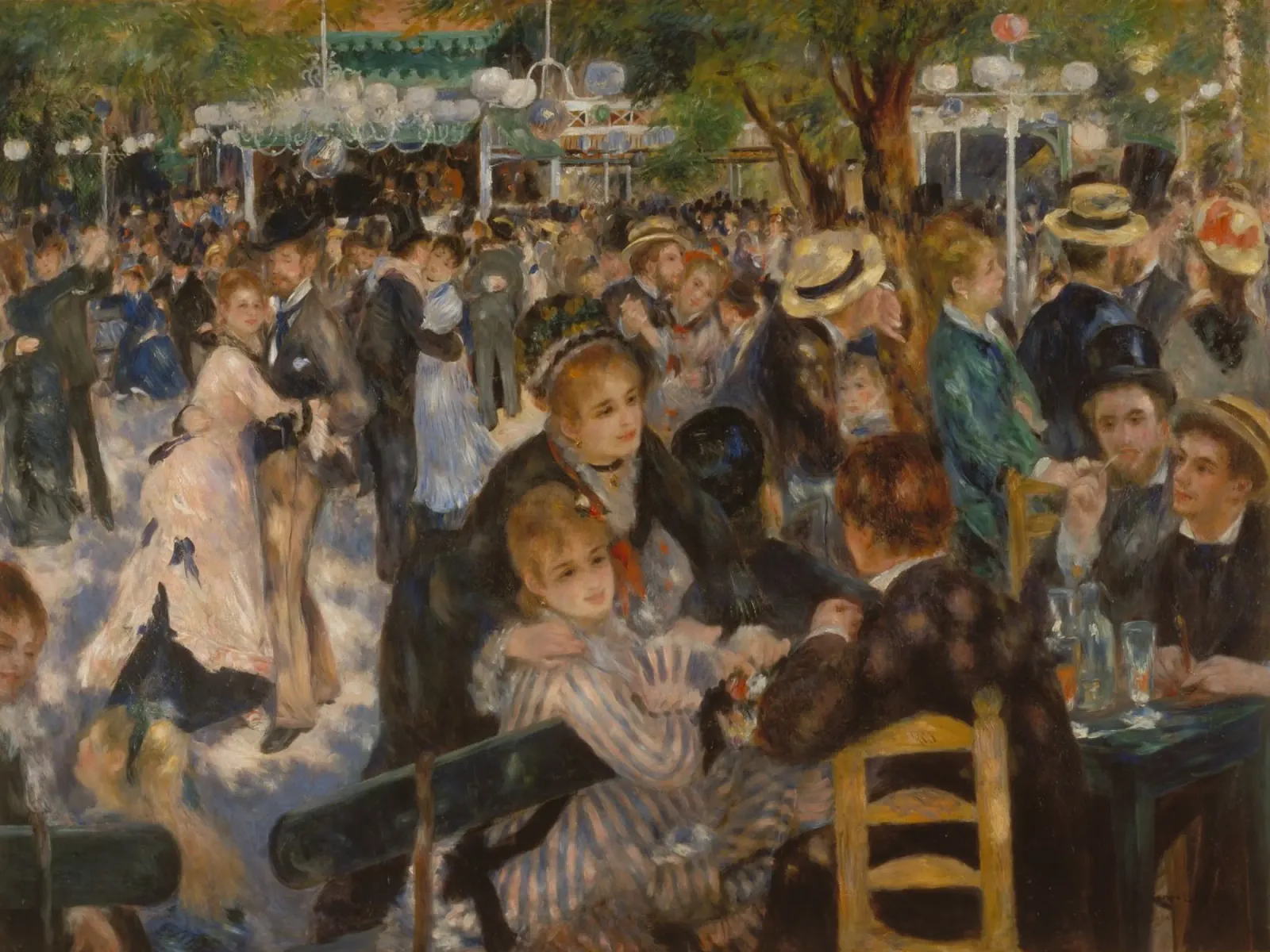 Renoir - Ball at the Moulin de la Galette poster con telaio in alluminio da ARTOTHEK