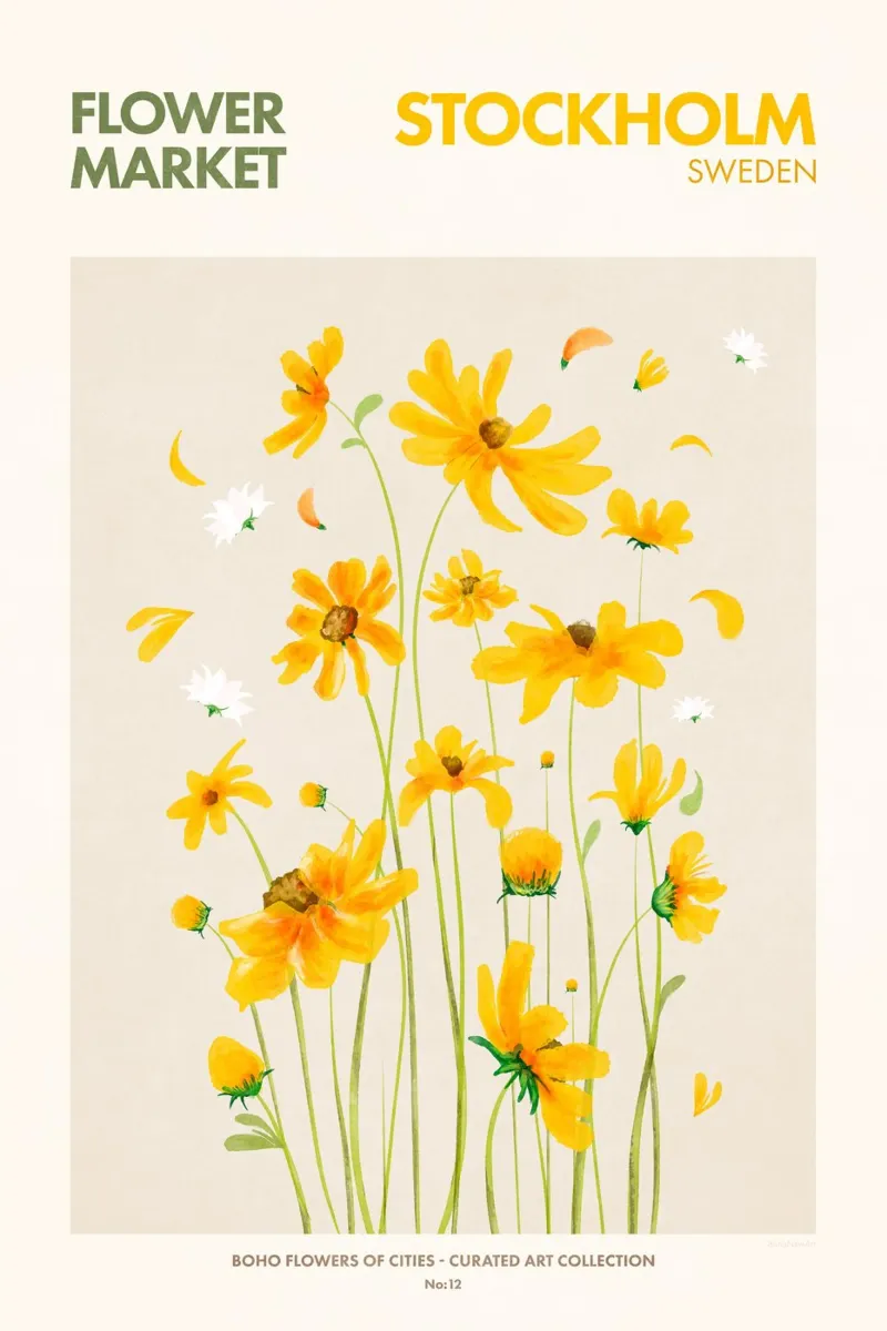 Emel Tunaboylu - Mercato dei fiori di Stoccolma poster da The Artcircle