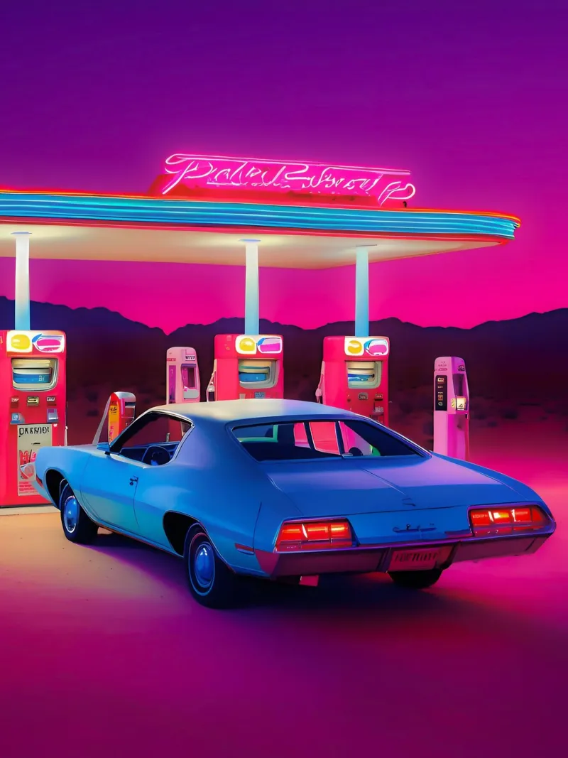 Retro Gasoline acrylic glass by ICONICA Art Studio